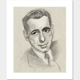 Humphrey Bogart Portrait Drawing Posters and Art